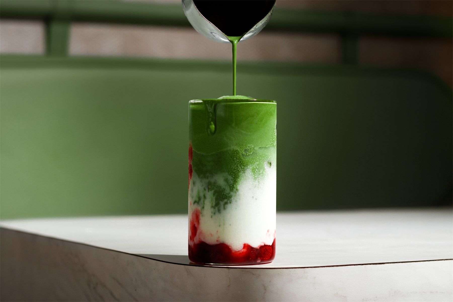 Matcha strawberry drink